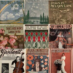 1910s Vintage Sheet Music Lot Ypsilanti Melody Lane Rainbow Twinkling Stars jk15